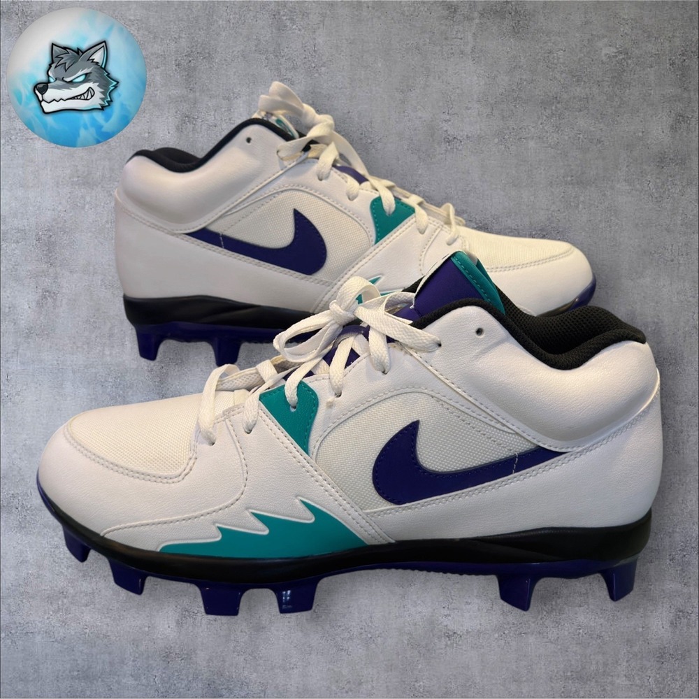 Men's Nike Air Jordan Stadium 90 Low Baseball Cleat Grape HQ0211-105 Size 12 - Picture 2 of 5